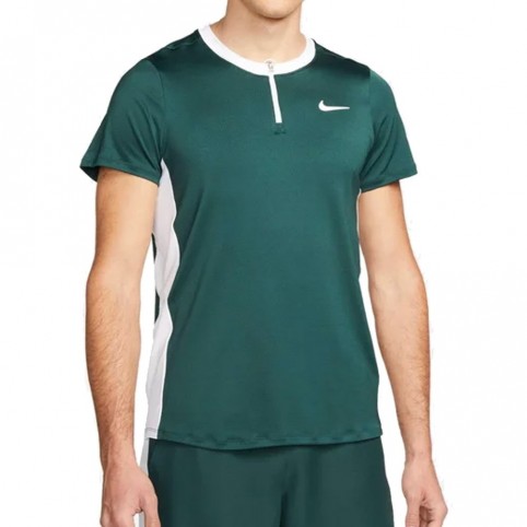 NIKE -Polo Nike Court Dri-Fit Advantage Vert Blanc