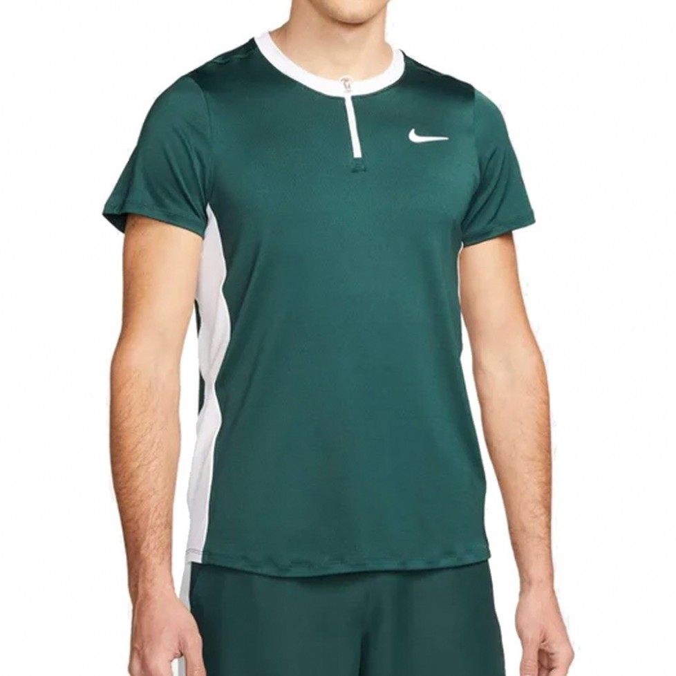 Laboratorio Contemporáneo Velas Nike Court Dri-Fit Advantage Polo Green White ✓ NIKE paddle clothing ✓