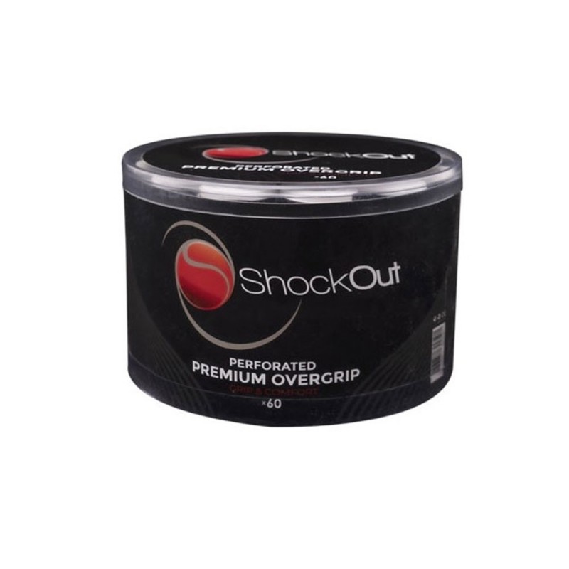 SHOCKOUT -Drum 60 Premium Perforated Overgrips White Black