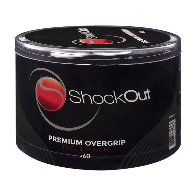 SHOCKOUT -Drum 60 Premium Perforated Overgrips White Black
