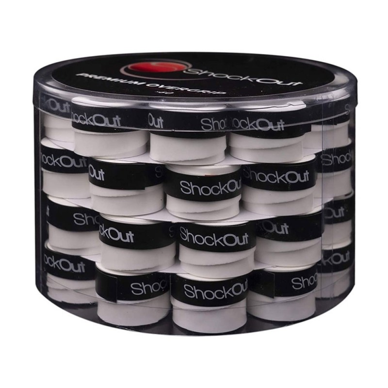 SHOCKOUT -Overgrips perfurados Drum 60 Premium branco preto