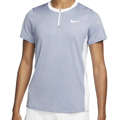 NIKE -Polo Nike Court Dri-Fit Advantage bleu blanc