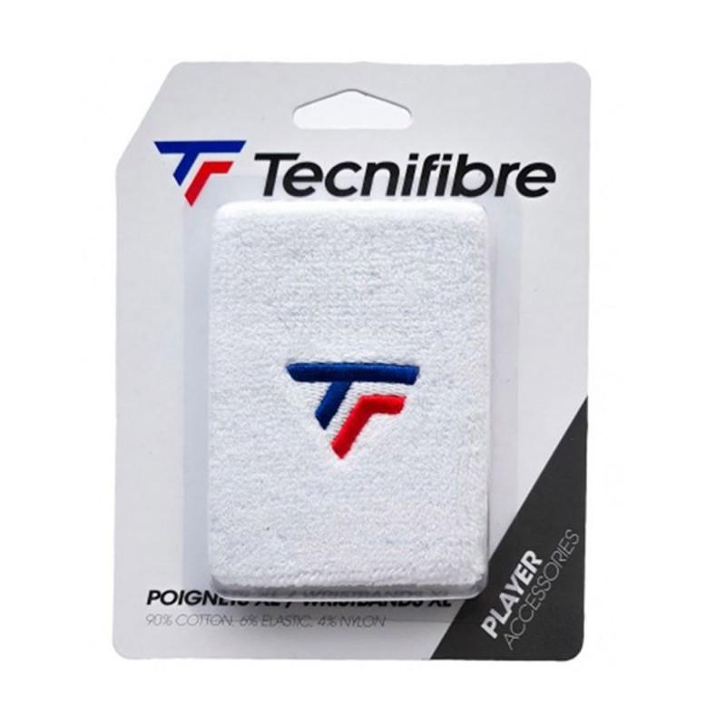 TECNIFIBRE -Muñequera Tecnifibre XL Blanco