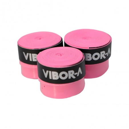Vibor-a -Pack 3 Overgrips Vibora Rosa Fluor Perfurados