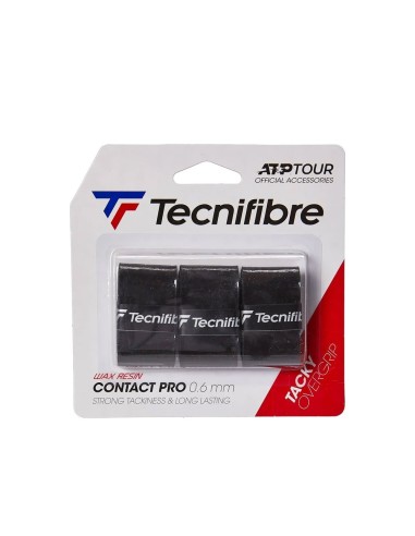 TECNIFIBRE -Pacote 3 Overgrip Tecnifibre Contact Pro Preto
