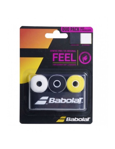 Babolat -Grip Babolat Syntec Pro X1 Vs Original X3 Blanco Negro Amarillo