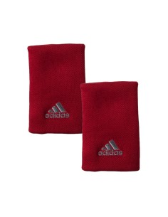 VISION -Pair of Adidas Wristbands Red Grey