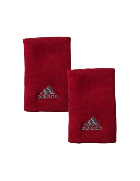 VISION -Pair of Adidas Wristbands Red Grey