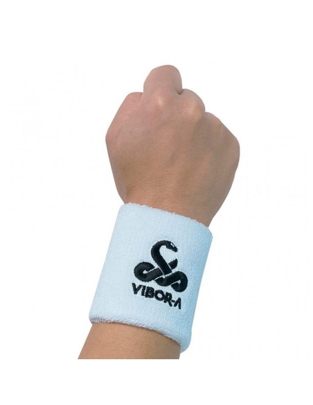 Vibor-a -Muñequera Vibora Blanco Logo Negro