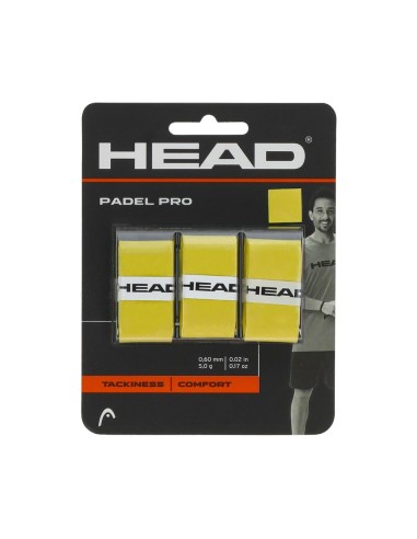 Head -3 Units Overgrip Head Padel Pro Yellow