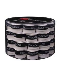 ShockOut Padel -Tambor 60 Overgrips Premium Lisos Blanco Negro 2