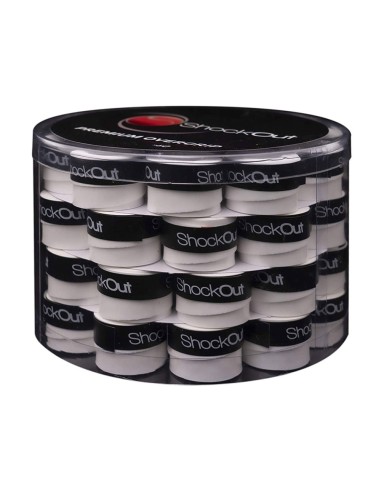 ShockOut Padel -Tambor 60 Overgrips Premium Smooth Branco Preto