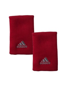VISION -Pair of Adidas Wristbands Red Grey 2