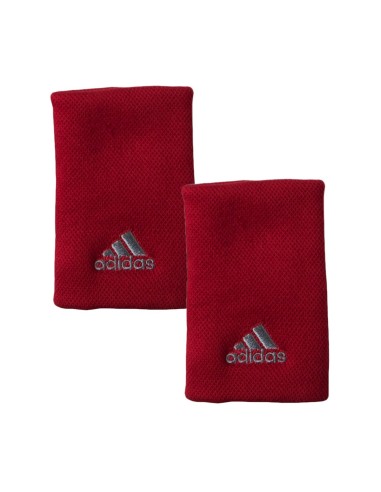 VISION -Pair of Adidas Wristbands Red Grey