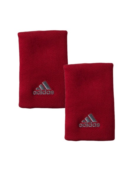 VISION -Pair of Adidas Wristbands Red Grey