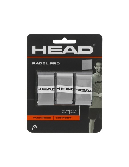 Head -3 Units Overgrip Head Padel Pro Grey